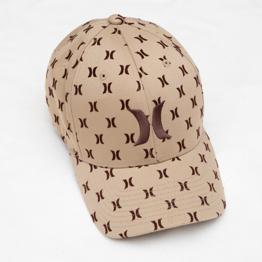 Vtg Y2k Hurley "Gucci Print Style" Flexfit‎ Baseball Cap Hat XS